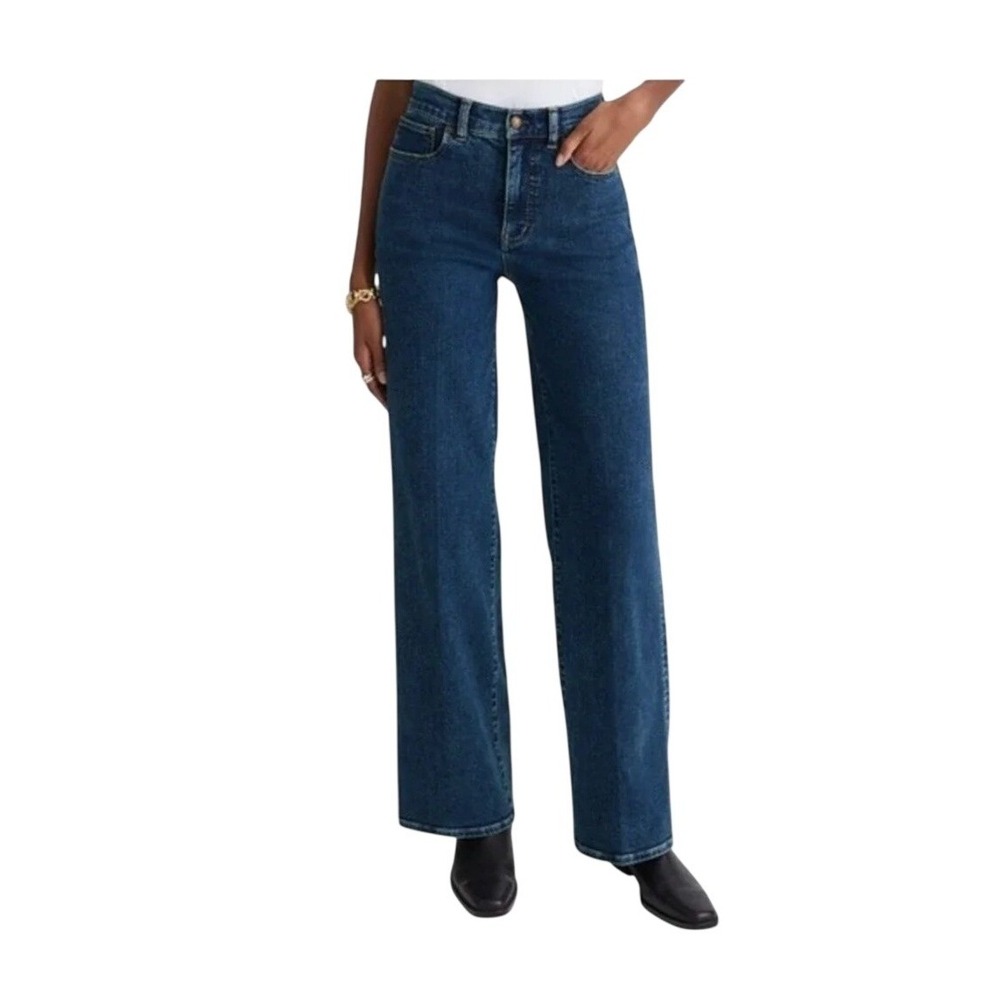 Madewell The Perfect Vintage Wide-Leg Jean Nighthawk Dark Wash Denim 30